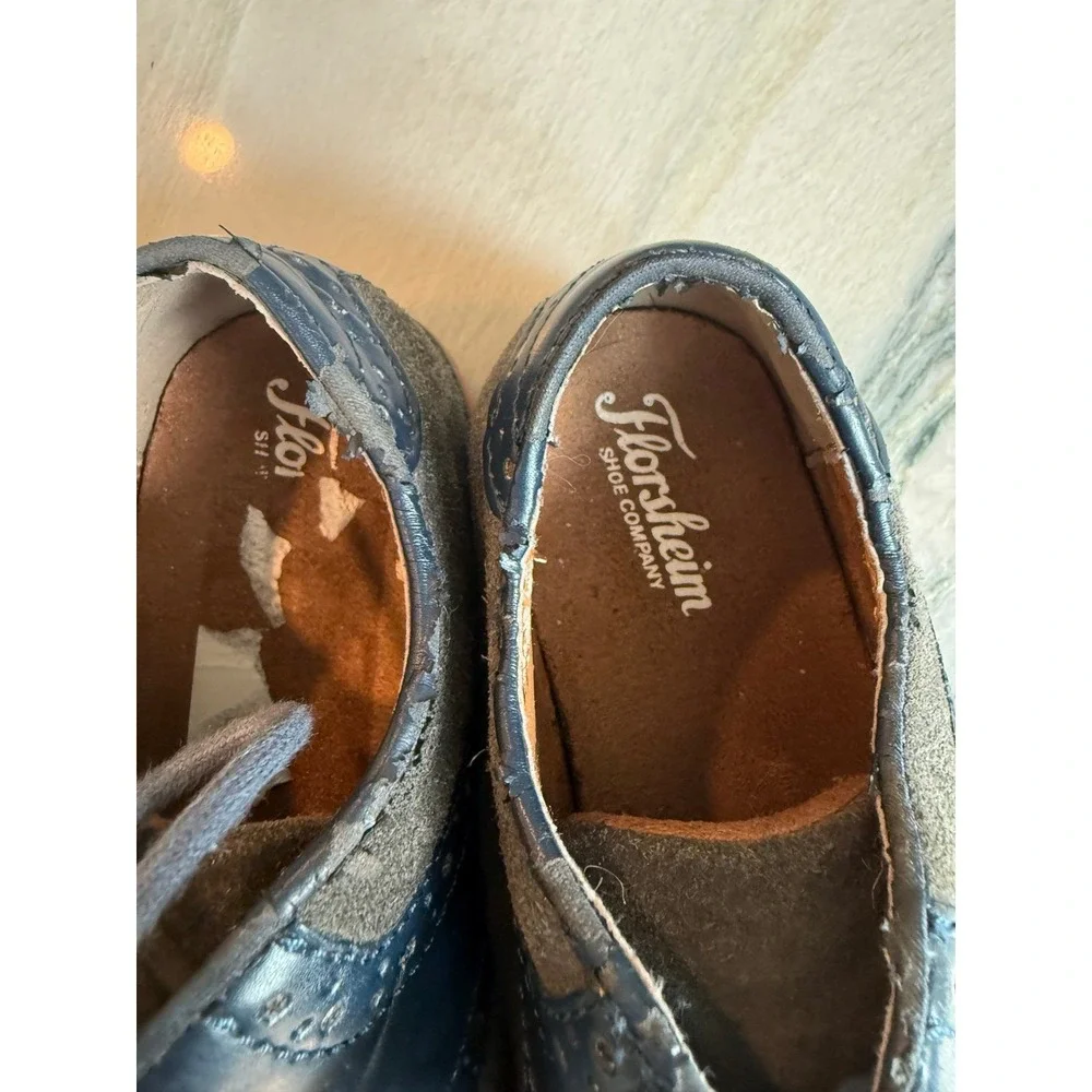 Florsheim classic boys navy dress‎ shoes sz 13